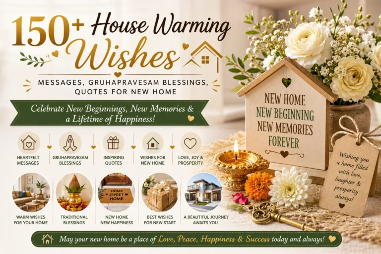 150+ House Warming Wishes | Messages, Gruhapravesam Blessings ,Quotes for New Home