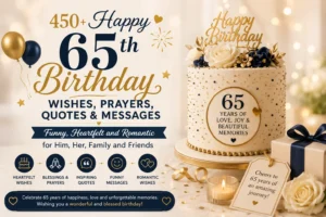 450+ Happy 65th Birthday Wishes, Prayers, Quotes & Messages | Funny, Heartfelt and Romantic for Him, Her, Family and Friends