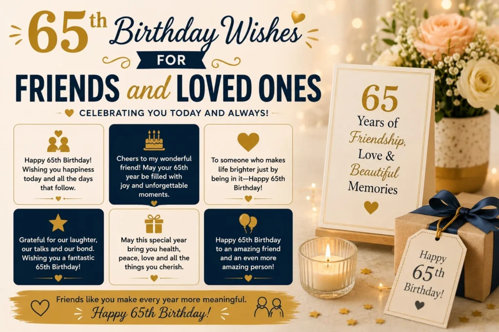 65th Birthday Wishes for Friend