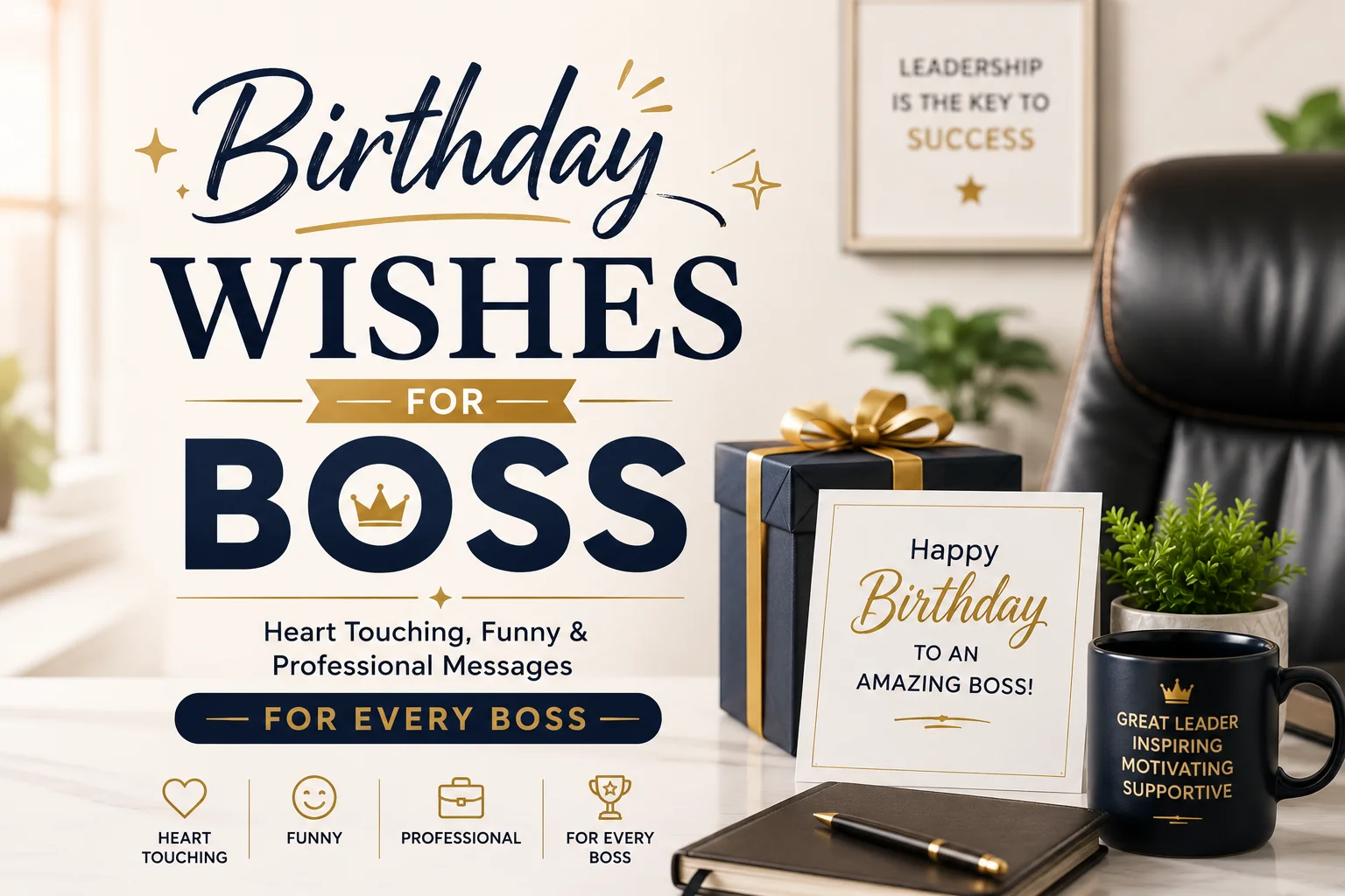 150+ Birthday Wishes for Boss | Heart Touching, Funny & Professional Messages for Every Boss