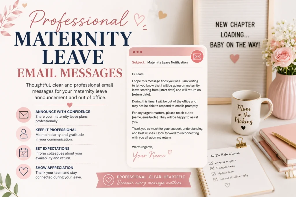 Professional Maternity Leave Email Messages