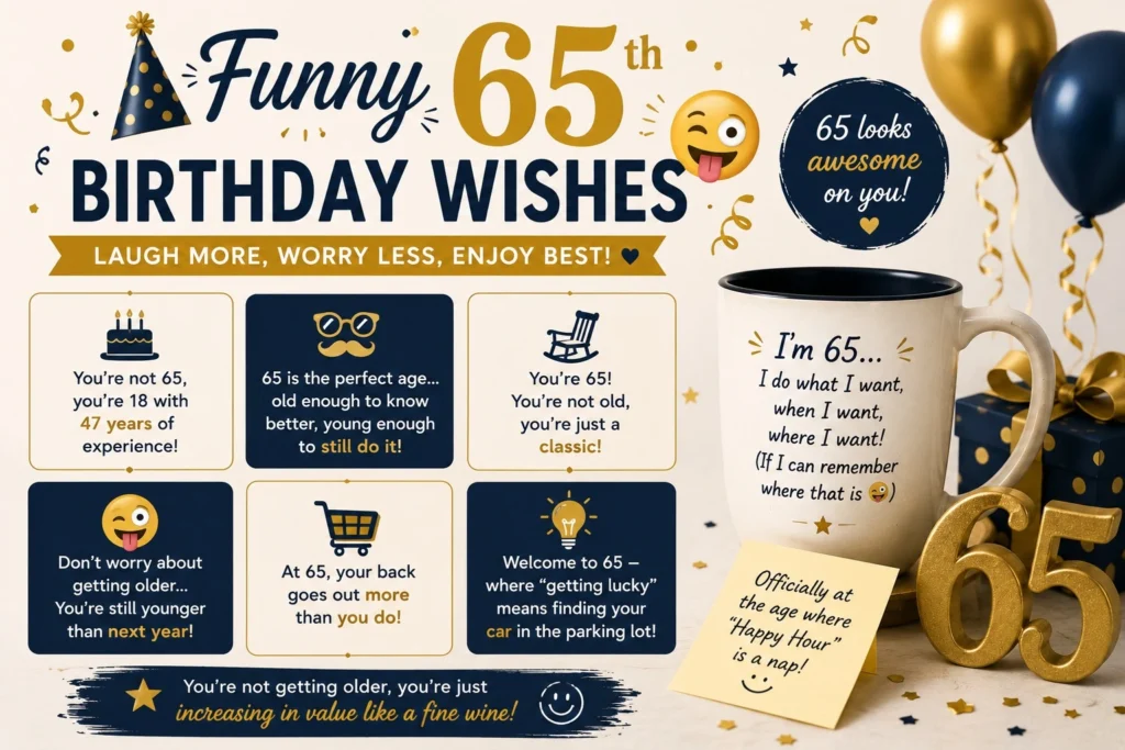 Funny 65th Birthday Wishes