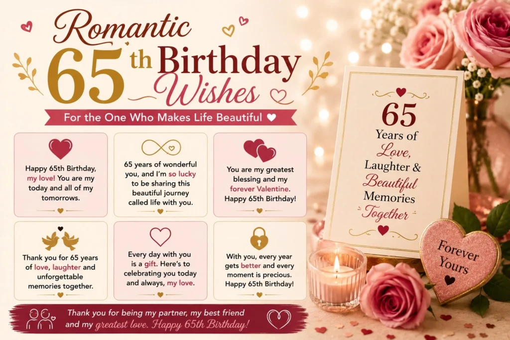 Romantic 65th Birthday Wishes