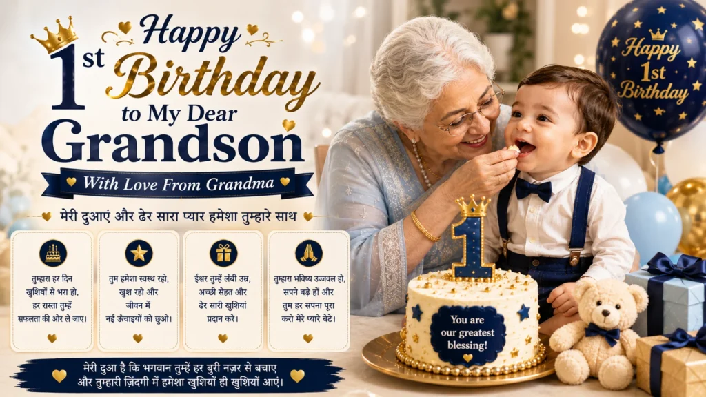 1st Birthday Wishes to Grandson from Grandmother