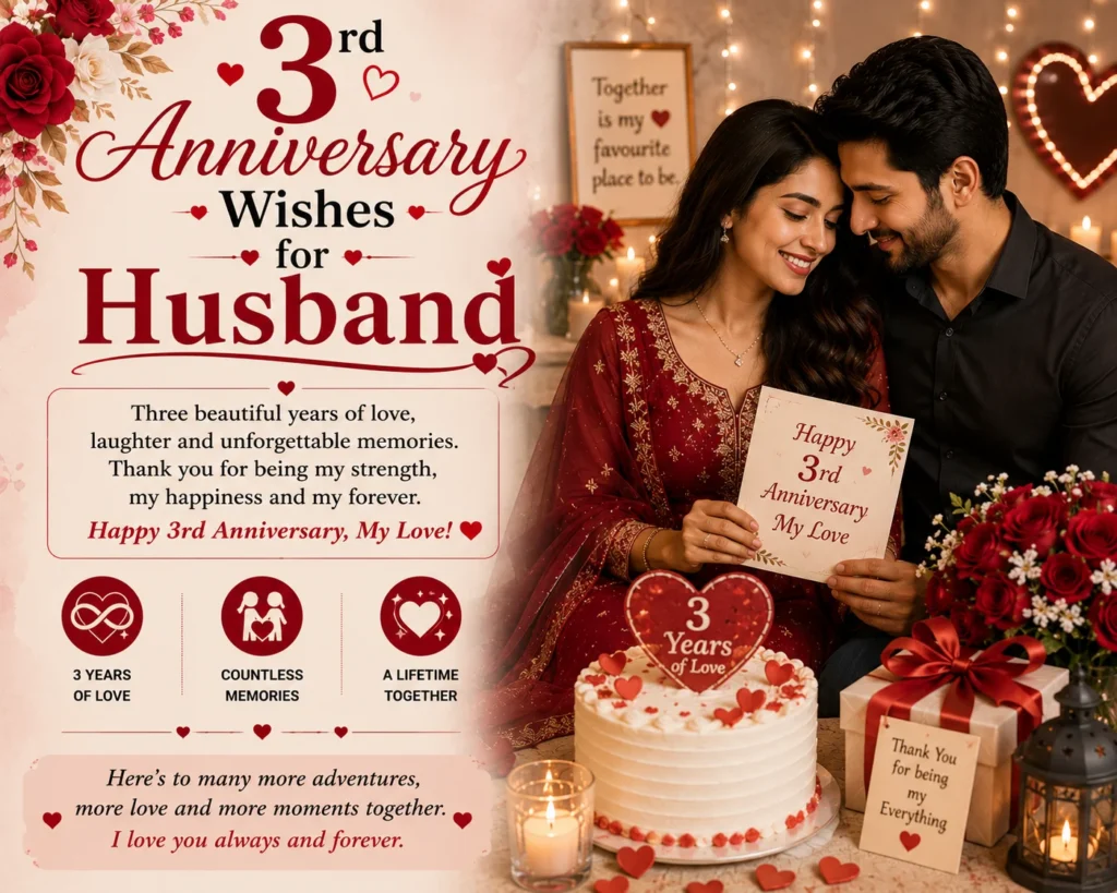 3rd Anniversary Wishes for Husband