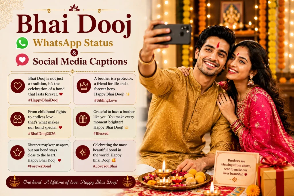 Bhai Dooj WhatsApp Status and Social Media Captions