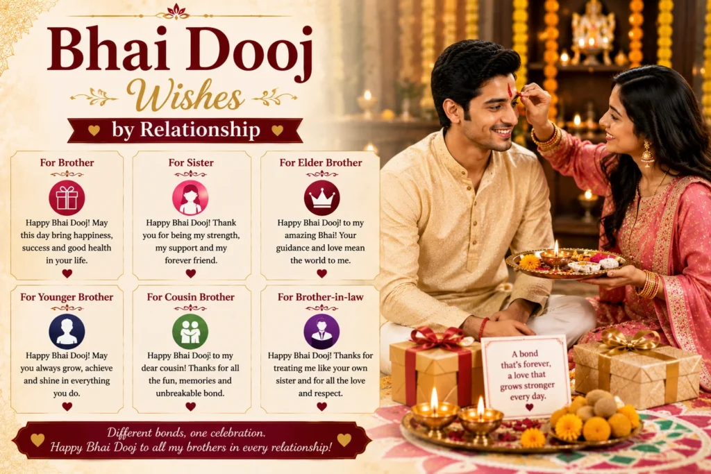 Bhai Dooj Wishes by Relationship