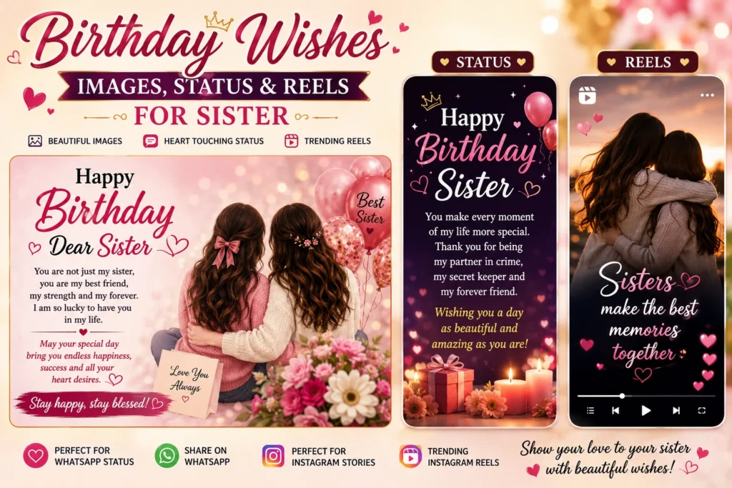 Birthday Wishes Images, Status & Reels for Sister