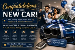 Congratulations for New Car | Wishes, Quotes, Blessings & Messages for Friends, Family and Loved Ones