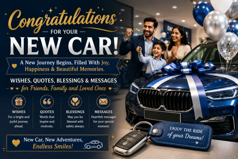 Congratulations for New Car | Wishes, Quotes, Blessings & Messages for Friends, Family and Loved Ones