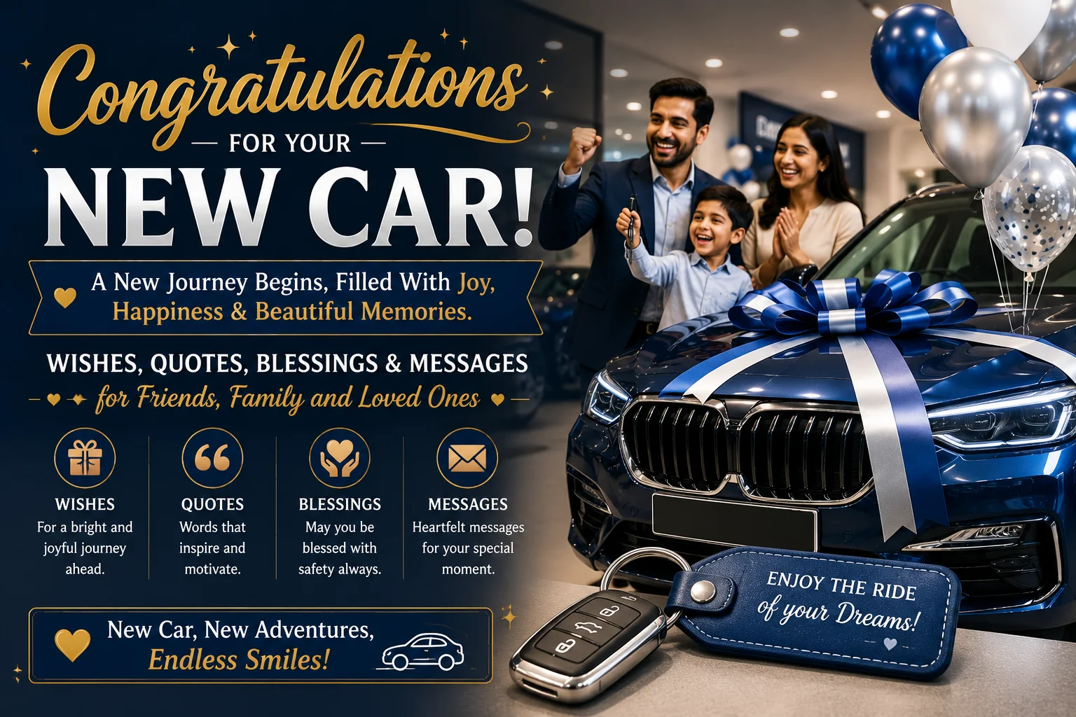 Congratulations for New Car | Wishes, Quotes, Blessings & Messages for Friends, Family and Loved Ones