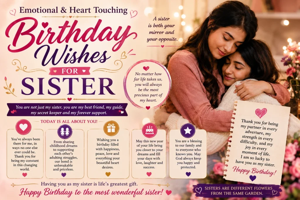 Emotional Heart Touching Birthday Wishes for Sister