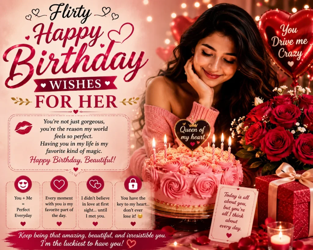 Flirty Happy Birthday Wishes for Her