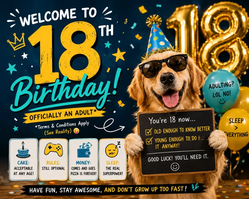 Funny 18th Birthday Wishes