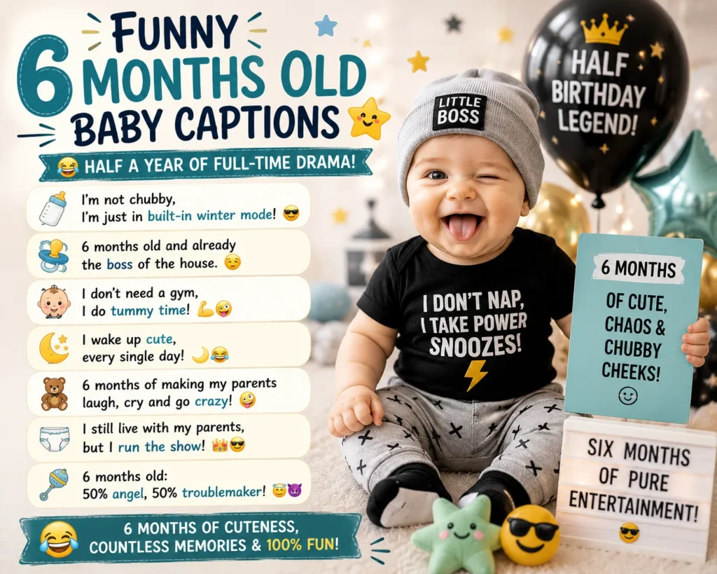 Funny 6 Months Old Baby Captions
