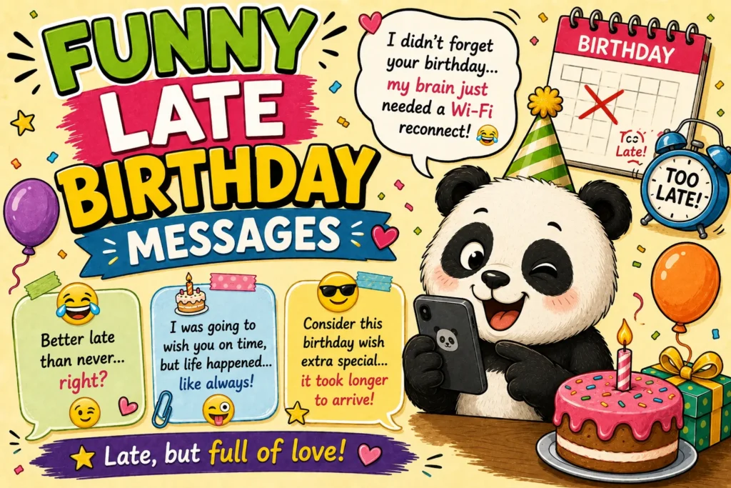 Funny Late Birthday Messages