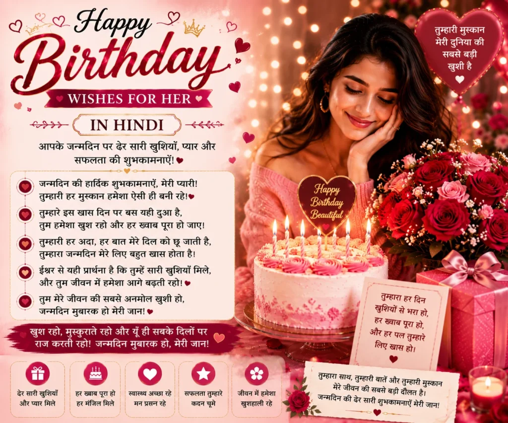 Happy Birthday Wishes for Her in Hindi