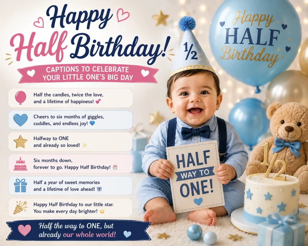 Happy Half Birthday Captions