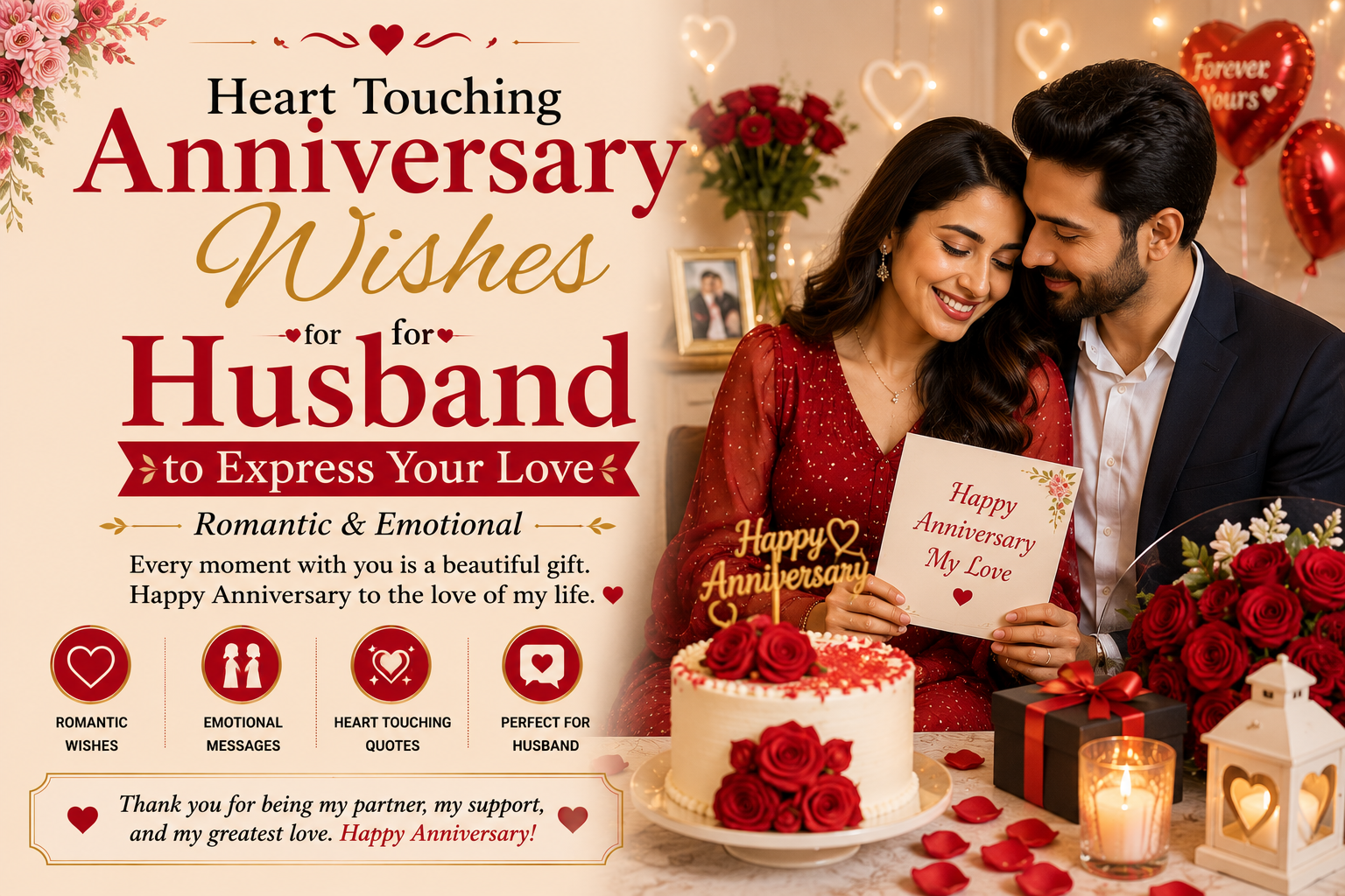 Heart Touching Anniversary Wishes for Husband
