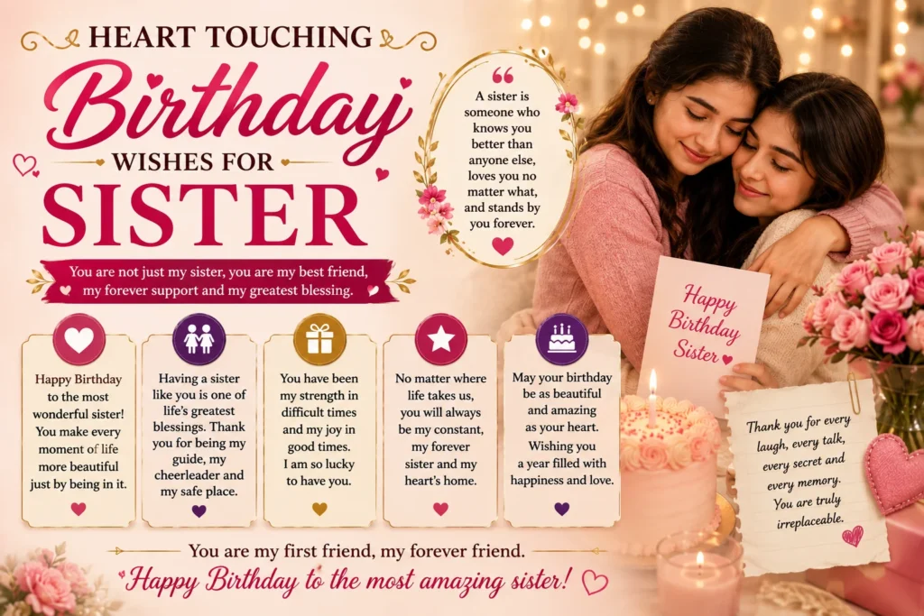 Heart Touching Birthday Wishes for Sister in English