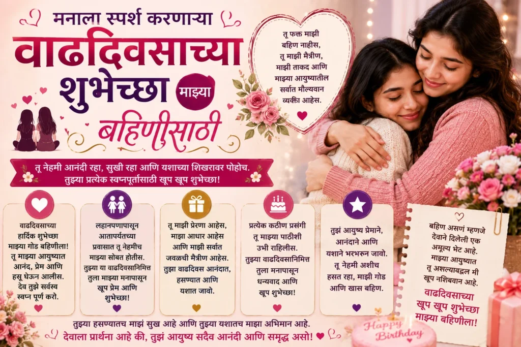 Heart Touching Birthday Wishes for Sister in Marathi