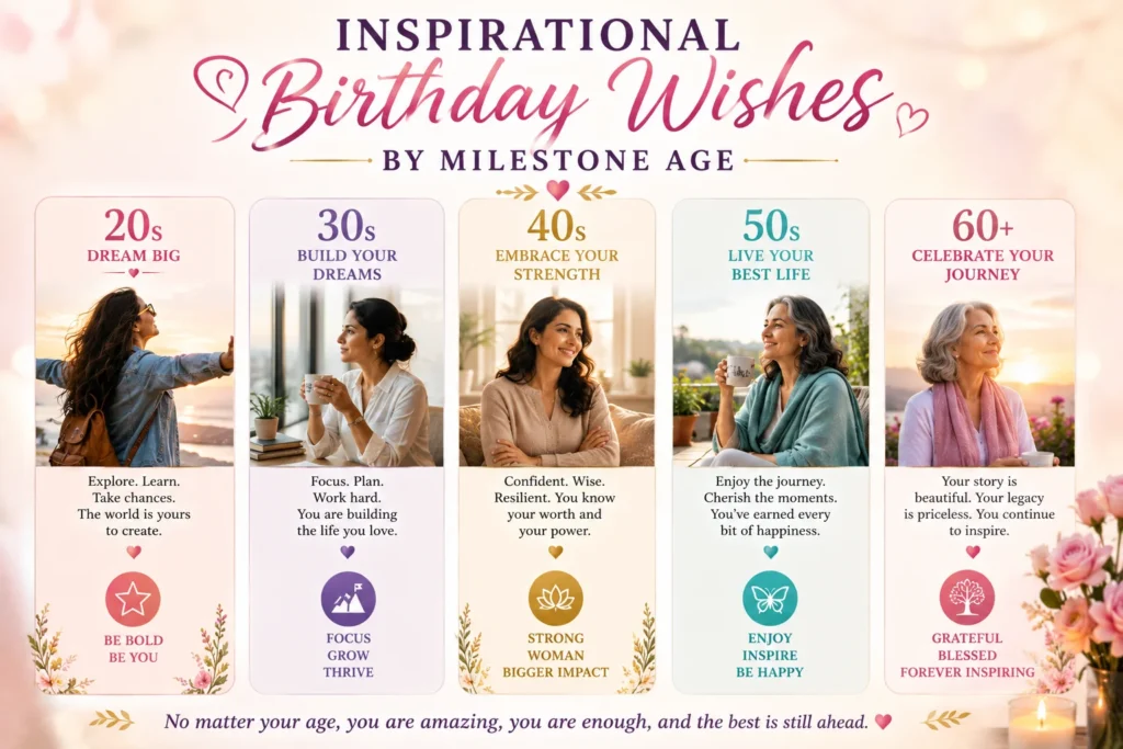 Inspirational Birthday Wishes by Milestone Age
