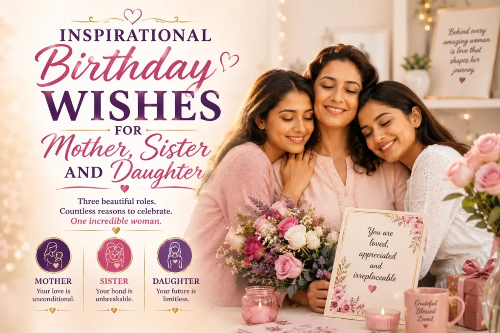 Inspirational Birthday Wishes for Mother, Sister and Daughter