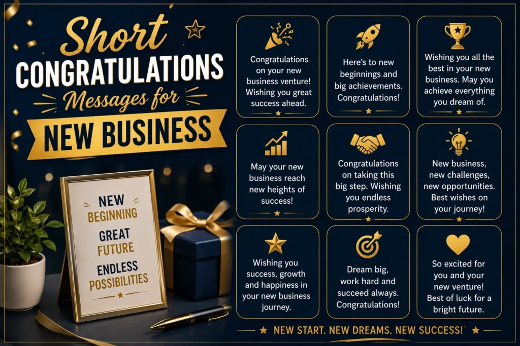 Short Congratulations Messages for New Business