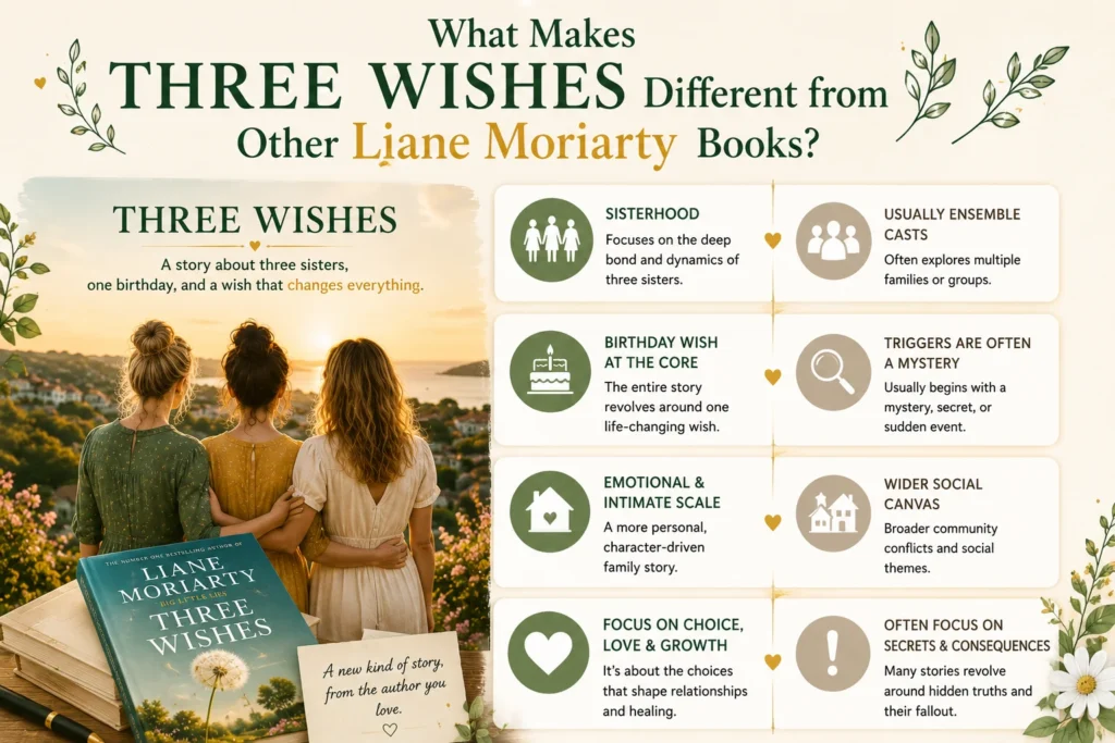 What Makes Three Wishes Different from Other Liane Moriarty Books?
