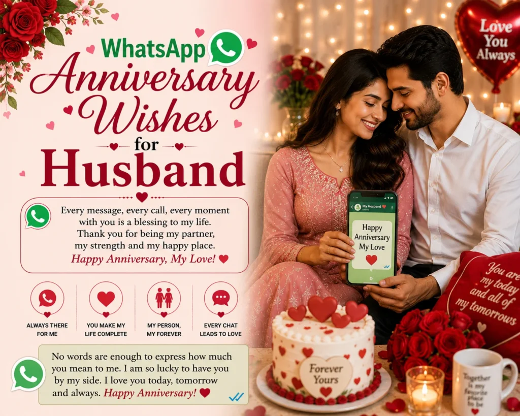 WhatsApp Anniversary Wishes for Husband