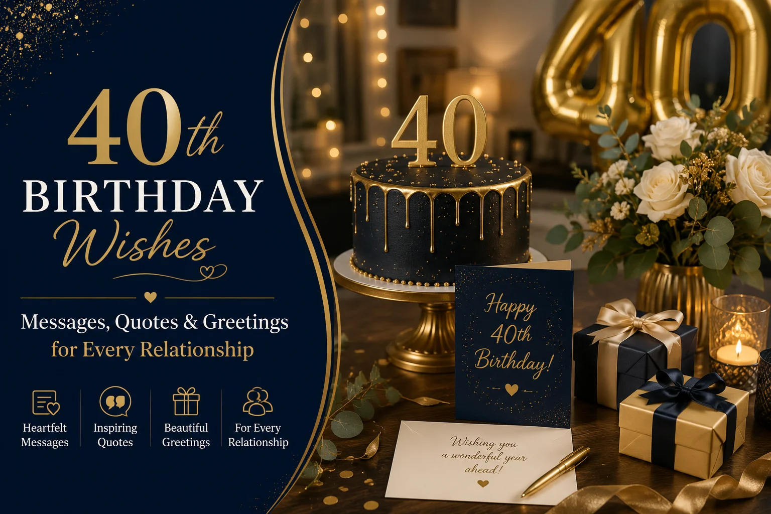 40th Birthday Wishes|  Messages, Quotes & Greetings for Every Relationship