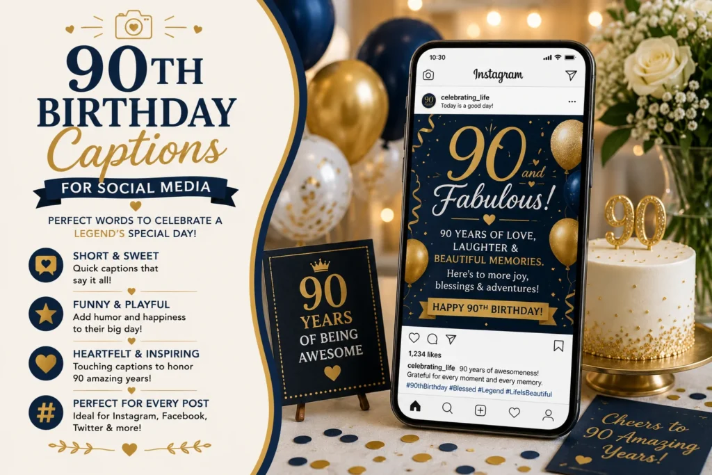 90th Birthday Captions for Social Media