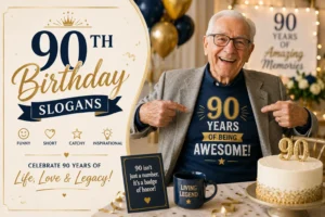 90th Birthday Slogans | Funny, Short, Catchy & Inspirational Ideas