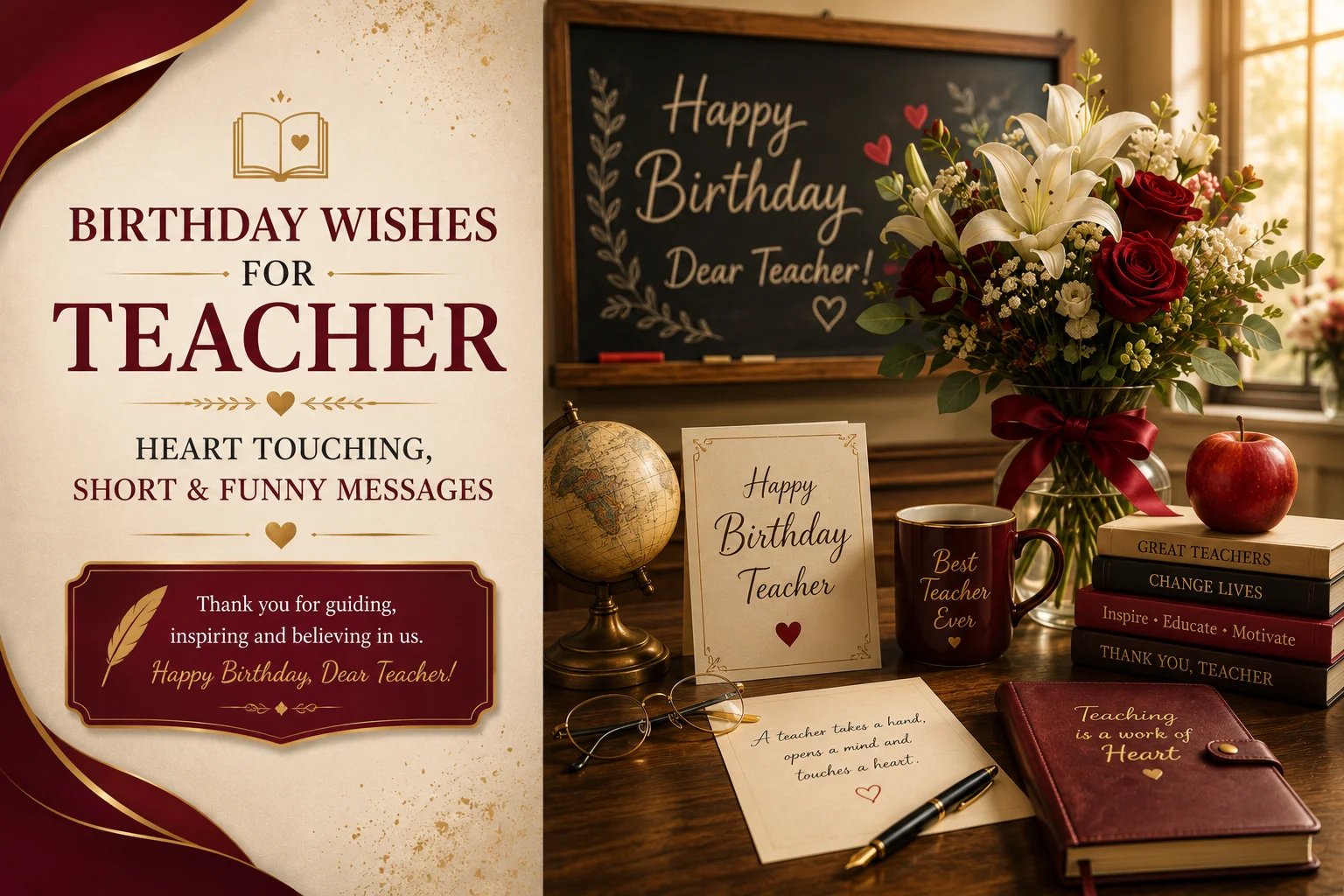 Birthday Wishes for Teacher | Heart Touching, Short & Funny Messages
