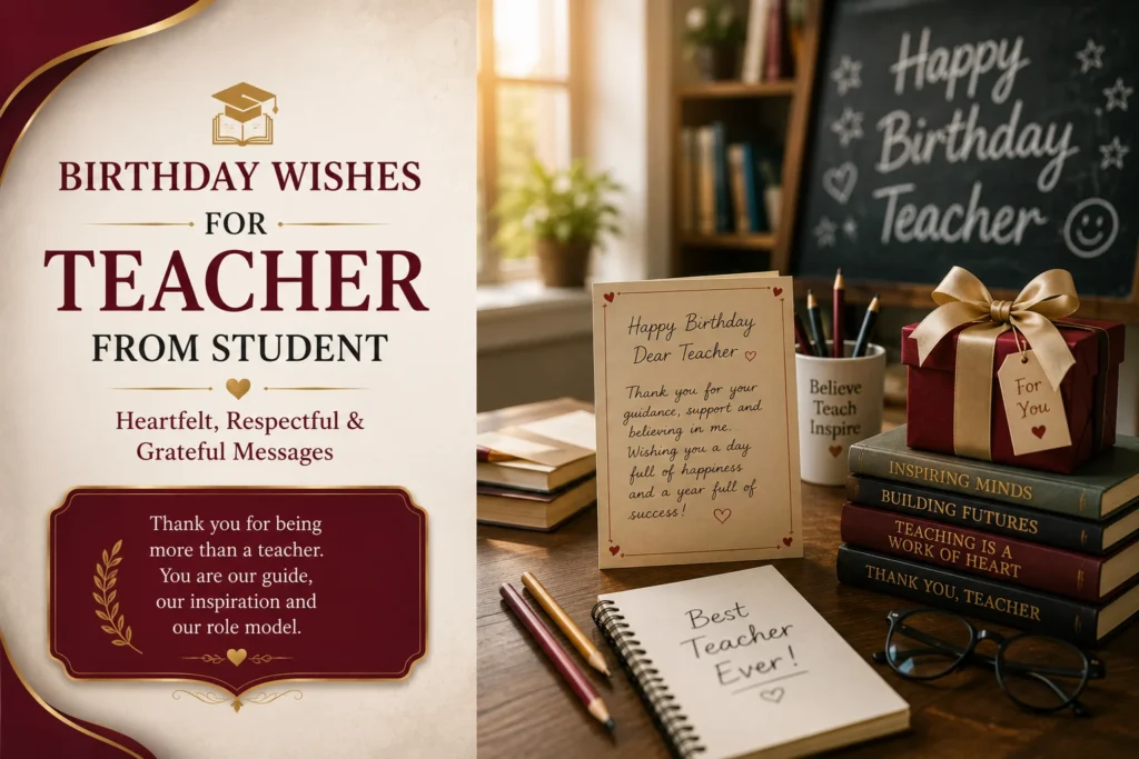 Birthday Wishes for Teacher from Student