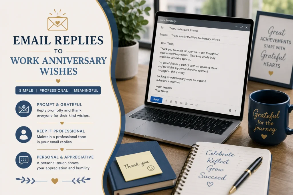 Email Replies to Work Anniversary Wishes