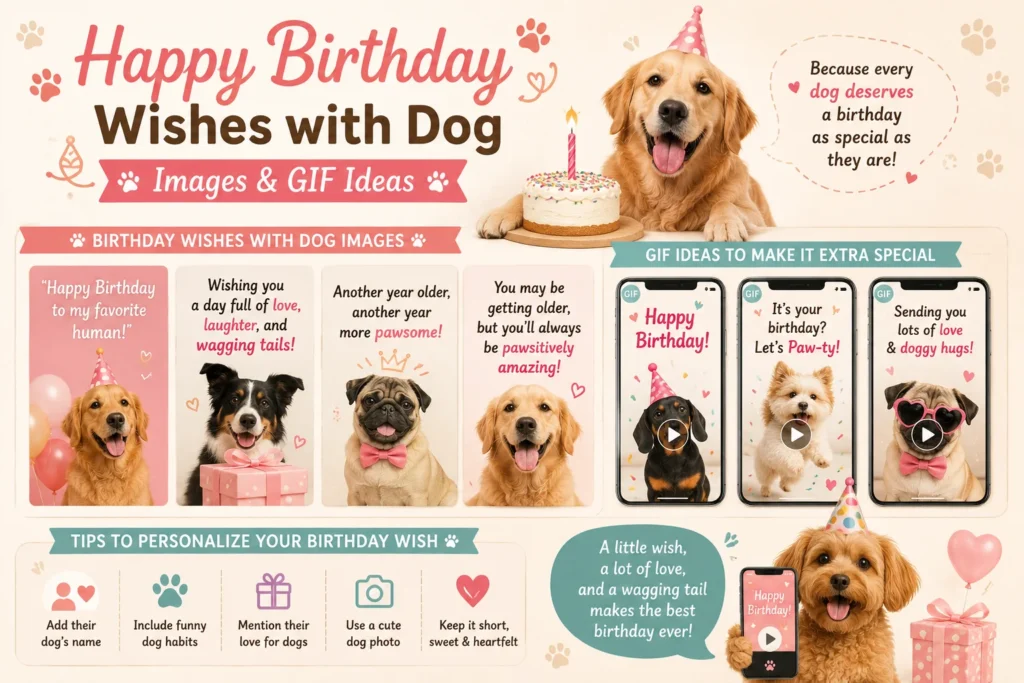 Happy Birthday Wishes with Dog Images & GIF Ideas