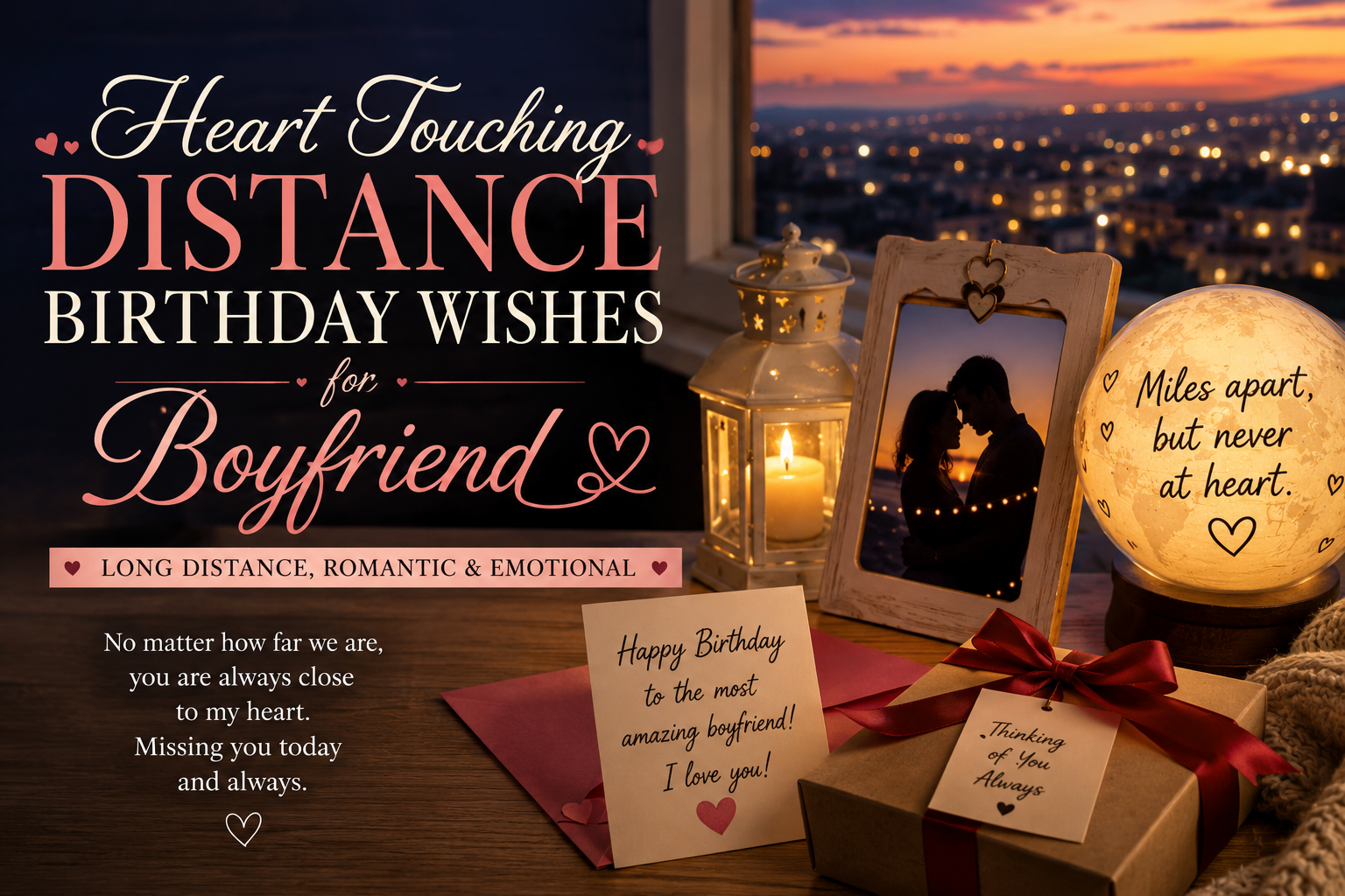 Heart Touching Distance Birthday Wishes for Boyfriend | Long Distance, Romantic & Emotional