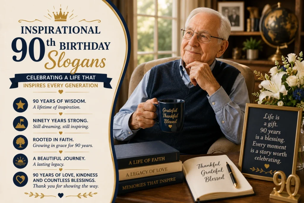 Inspirational 90th Birthday Slogans