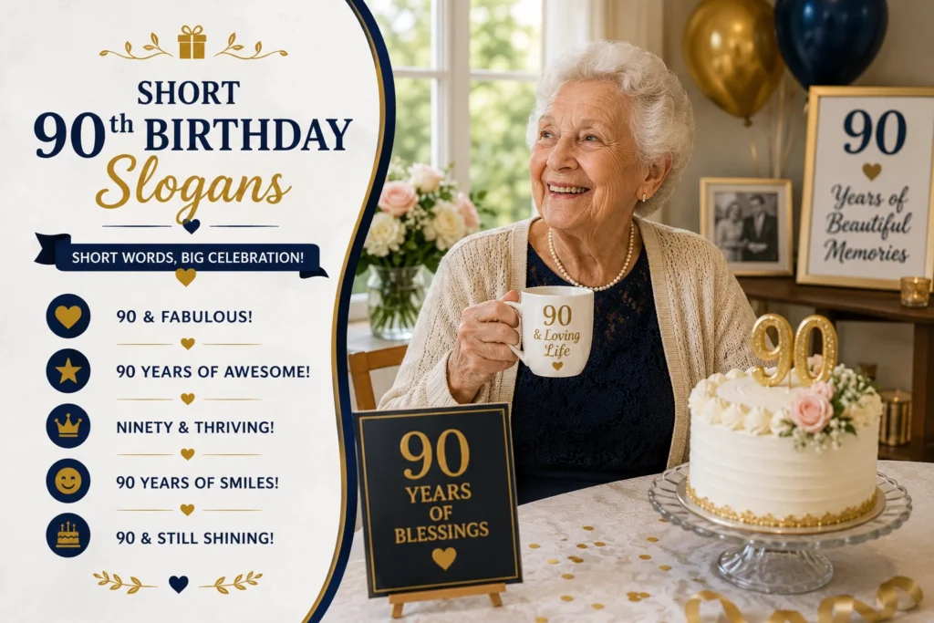 Short 90th Birthday Slogans
