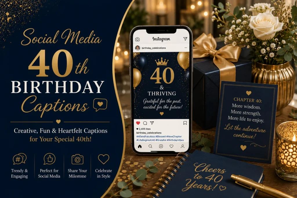 Social Media 40th Birthday Captions