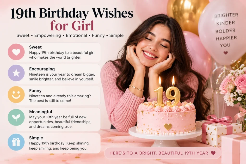 19th Birthday Wishes for Girl