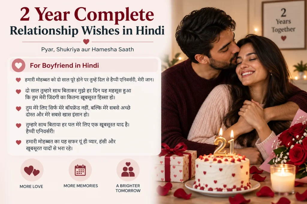 2 Year Complete Relationship Wishes in Hindi