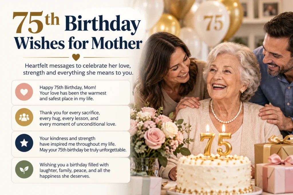 75th Birthday Wishes for Mother