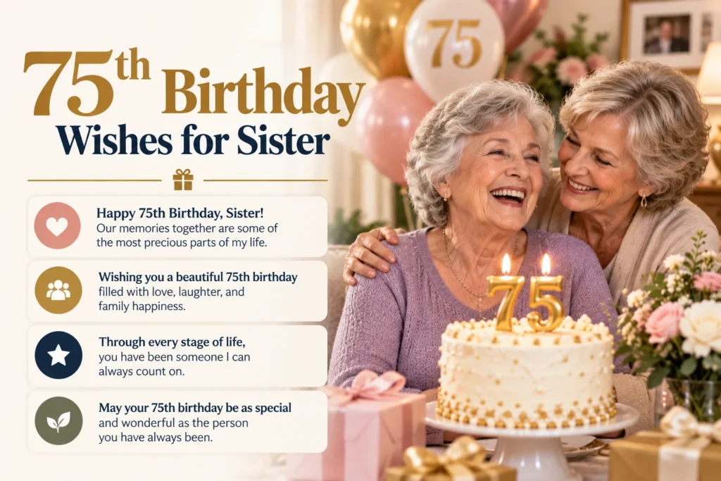 75th Birthday Wishes for Sister
