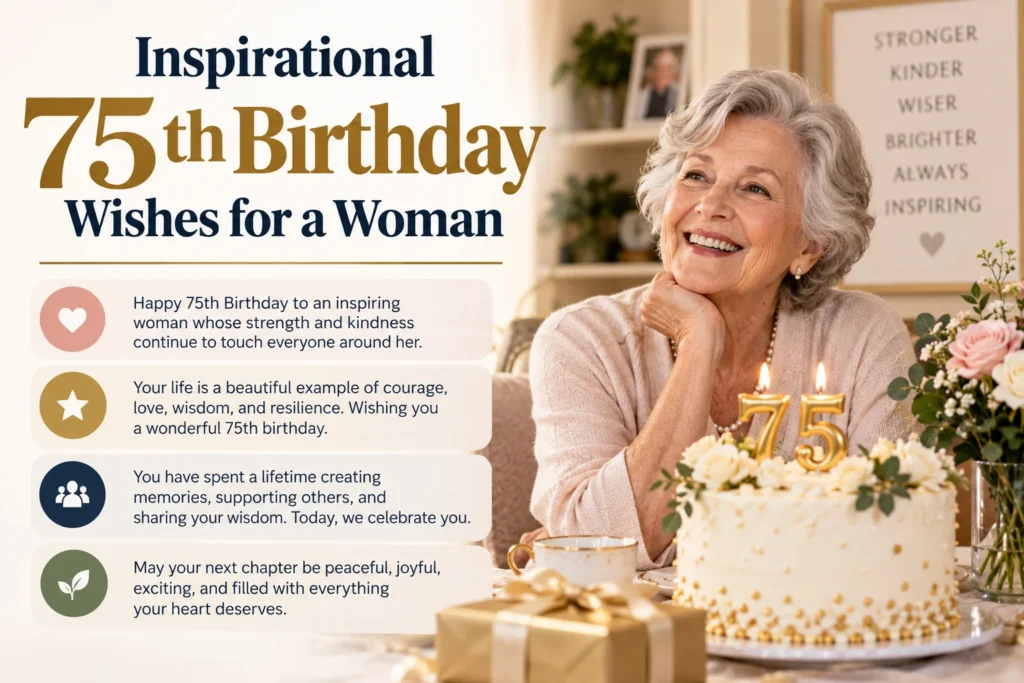 Inspirational 75th Birthday Wishes for a Woman