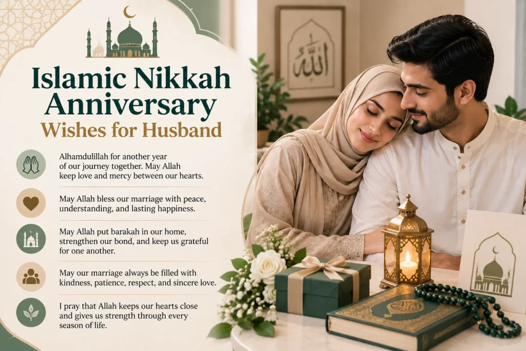 Islamic Nikkah Anniversary Wishes for Husband