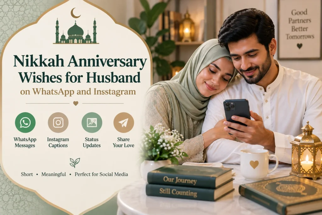 Nikkah Anniversary Wishes for Husband on WhatsApp and Instagram