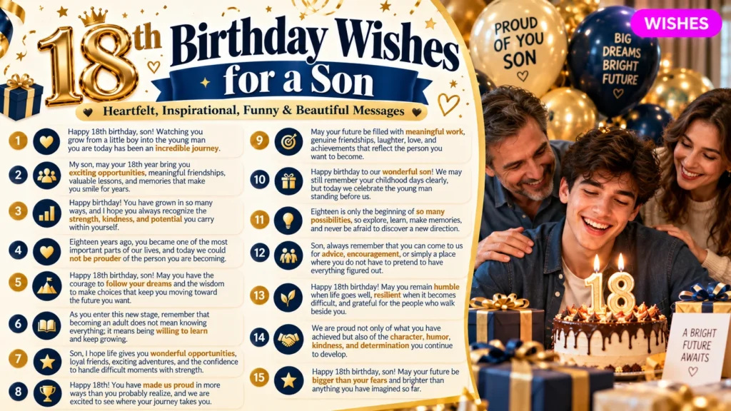 18th Birthday Wishes for a Son