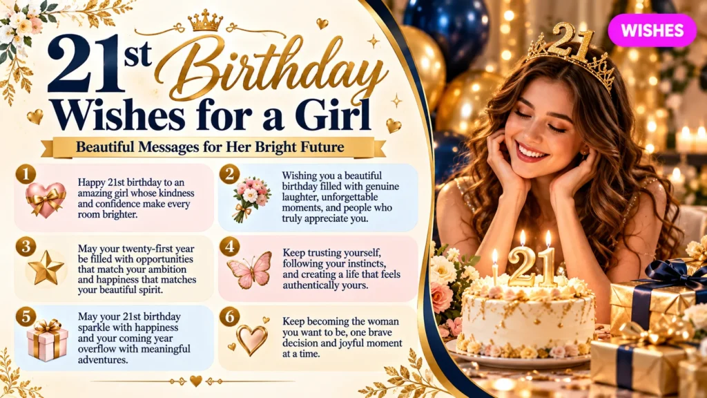 21st Birthday Wishes for a Girl With a Bright Future